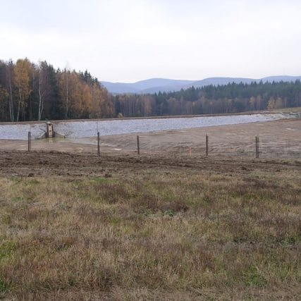 Výstavba rybníka Valenta a revitalizace Kleštínského potoka (vegetační úpravy)